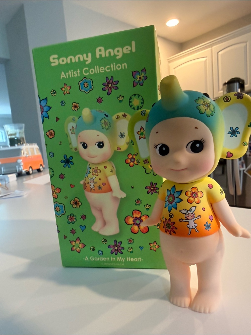 Authentic Sonny Angel Artist Collection Floral Figure - Yellow & Teal